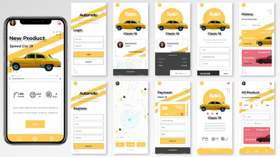 4S店汽车经销商UI模板（FIG,SVG）