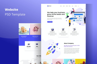 设计工作室公司官网模板（PSD）