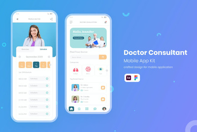 医生咨询APP UI模板（SVG,XD,FIG）