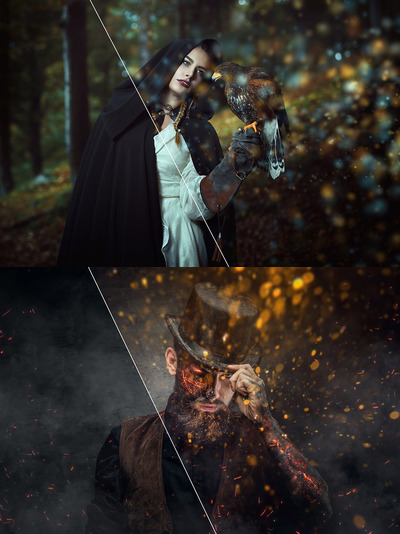 电影级海报万圣节散焦PS动作（ATN）