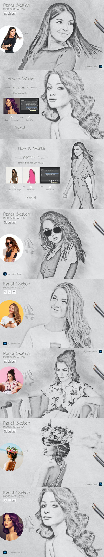 铅笔绘画效果的PS动作（ATN）