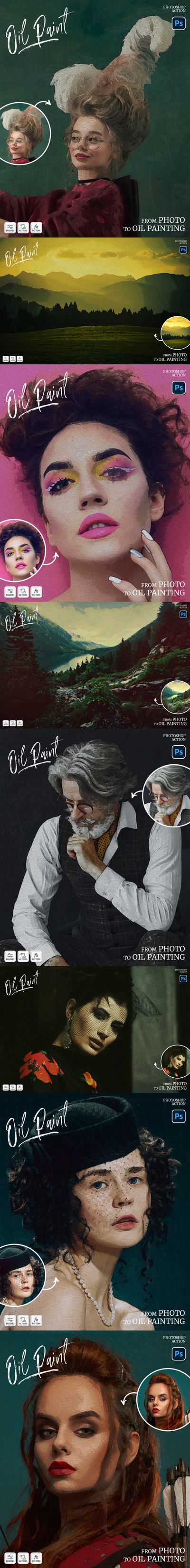 油画效果的PS动作（ATN,ABR,PAT,PDF）