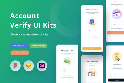 帐户验证APP UI模板（FIG,SKETCH, XD）