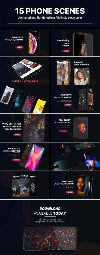 iPhone XS手机App应用促销演示视频AE模板[1.94GB]