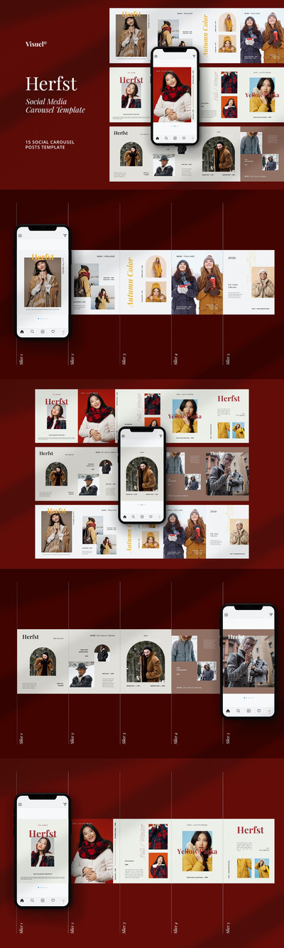 时尚高端简约优雅Instagram社交媒体banner海报设计模板集合-PSD