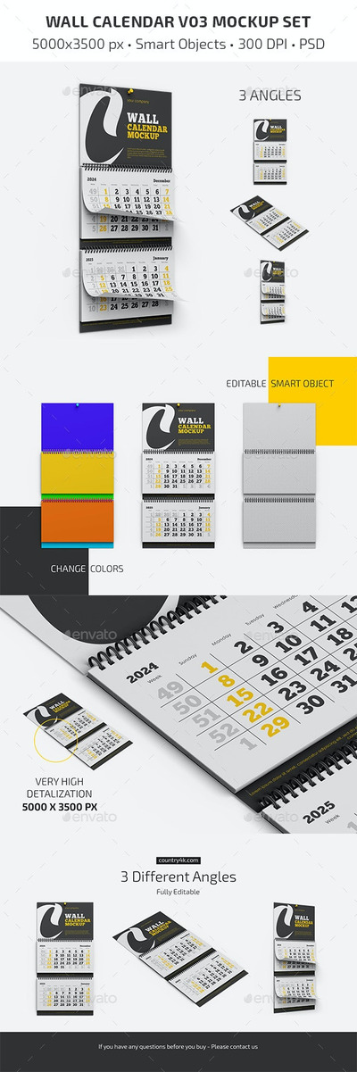 企业品牌活页挂历设计样机集