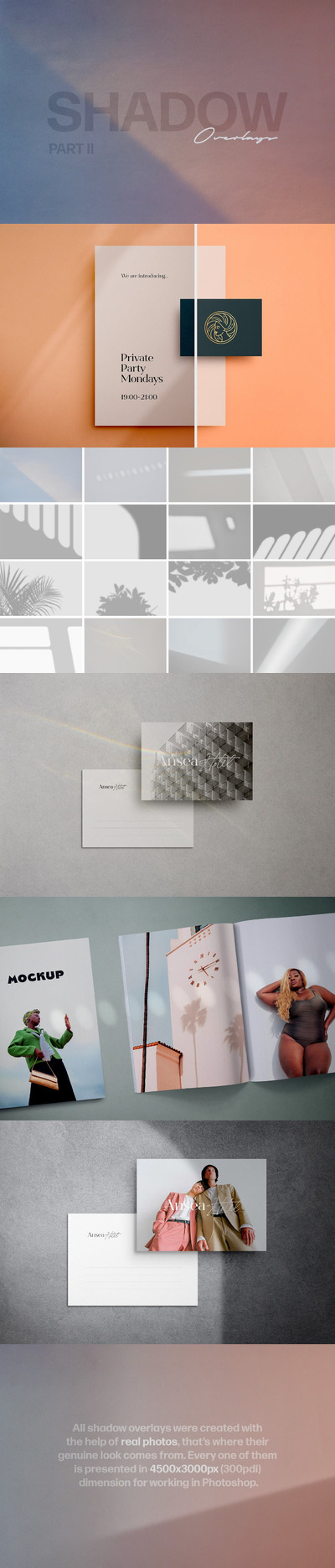 逼真质感的高端植物窗户投影背景底纹纹理集合-2