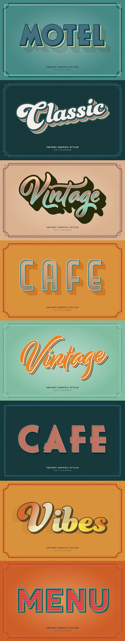 复古复古图案风格字体AI图层样式（AI）