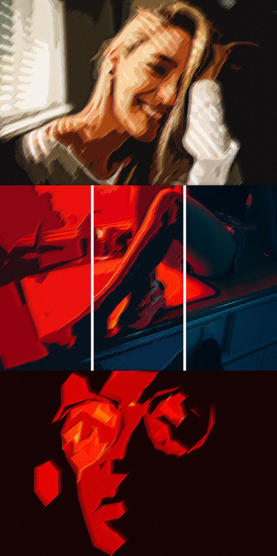 几何抽象绘画图片PS图层样式（PSD）