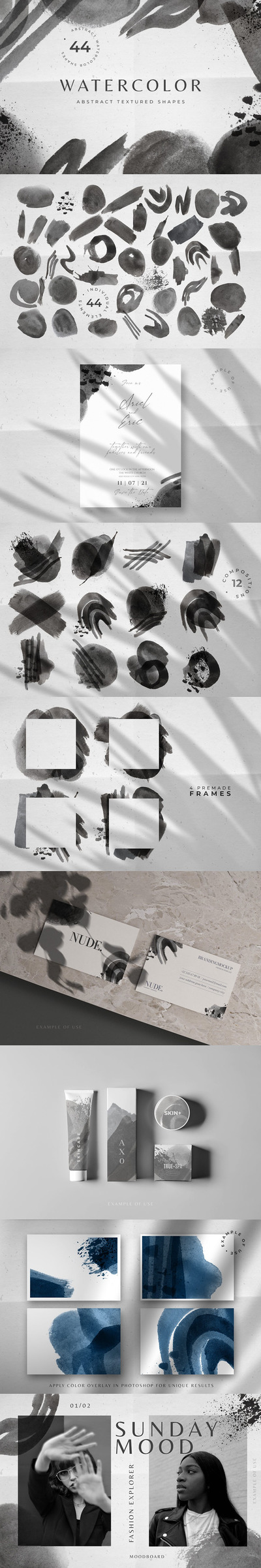 高端品质的中国风水墨毛笔元素背景底纹纹理大集合