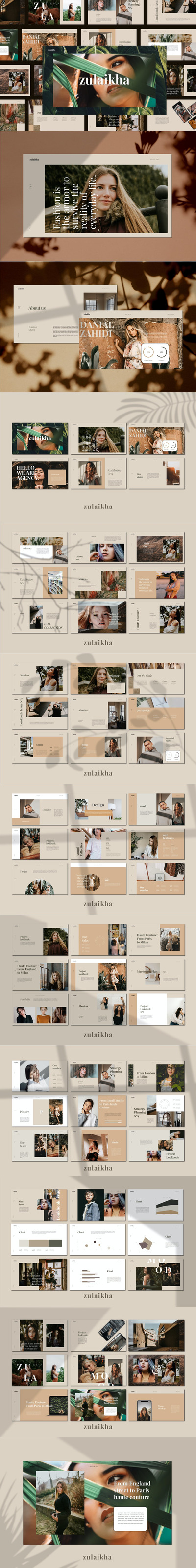 时尚高端优雅多用途的专业powerpoint幻灯片演示模板（pptx）