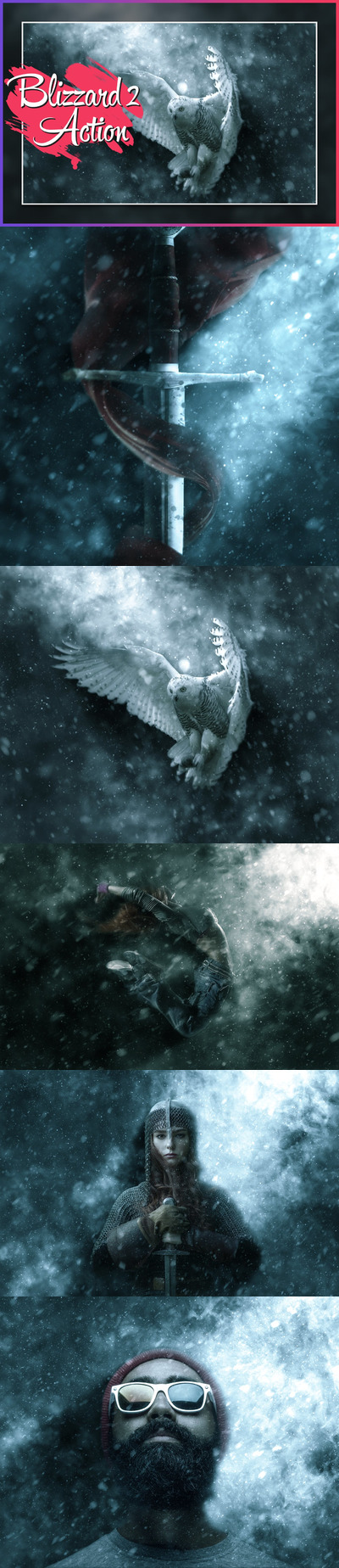 高端震撼的冬季暴风雪photoshop动作预设