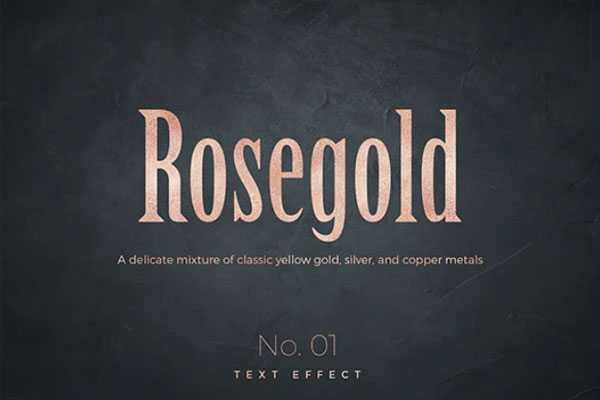 10种不同的金属箔文本效果素材