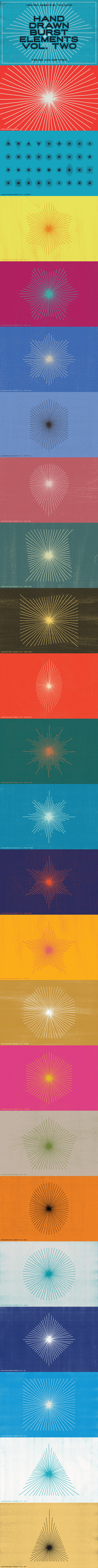 36个几何形状手绘爆裂矢量元素素材