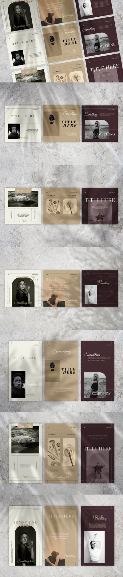 优雅时尚高端多用途社交媒体banner海报设计模板集合-AI，PSD