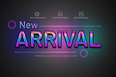 彩色霓虹灯文字效果[PSD]