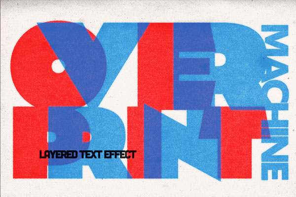 复古风格套印文字效果样机