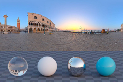 威尼斯广场日出干净天空HDRI贴图（HDR）