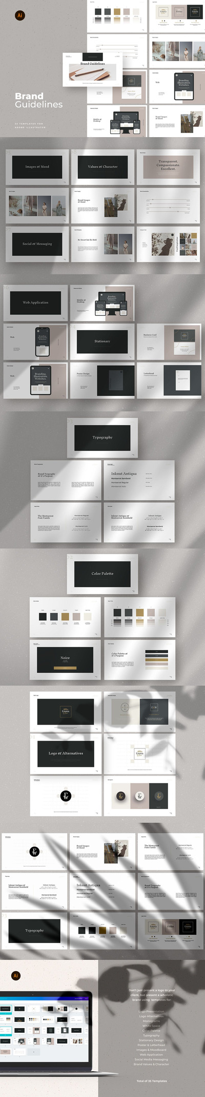 专业的高品质多用途品牌手册VI设计模板-AI，EPS