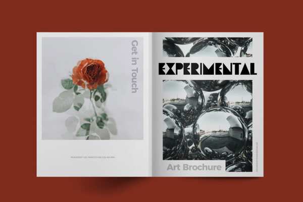 艺术灰度配色主题宣传册布局设计模板