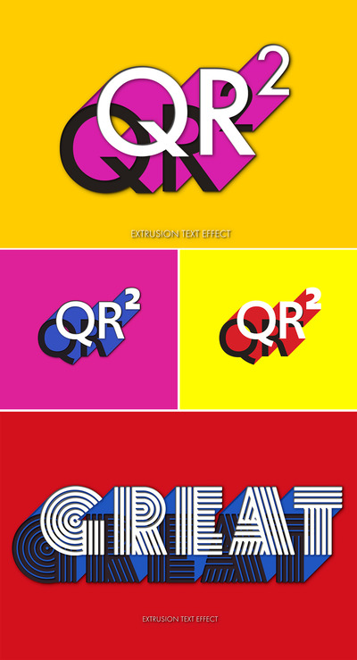 长阴影挤压Logo设计文字效果样机