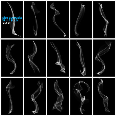 透明的烟雾形状特效素材[PSD]