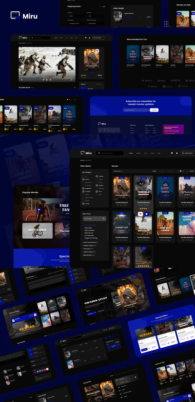 视频流媒体酷炫网站模板（FIG,PSD）