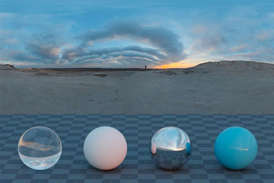 漂亮云彩的戈壁日落场景HDIR贴图（HDR）