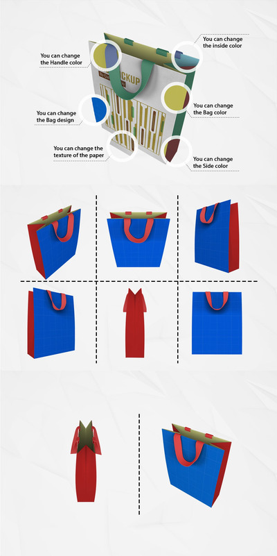 购物袋纸袋样机（PSD）