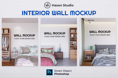 室内卧室墙壁模型样机（PSD）