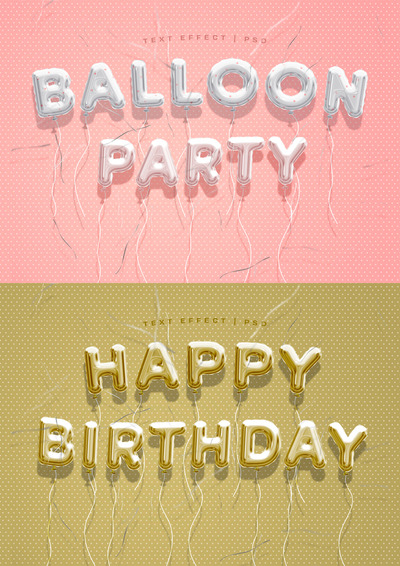 金箔气球文字效果样机