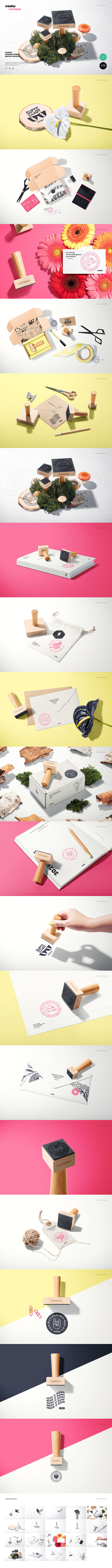 木制印章Logo设计展示样机集