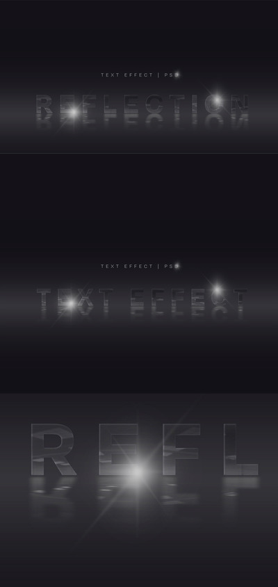 深色反射文字效果样机