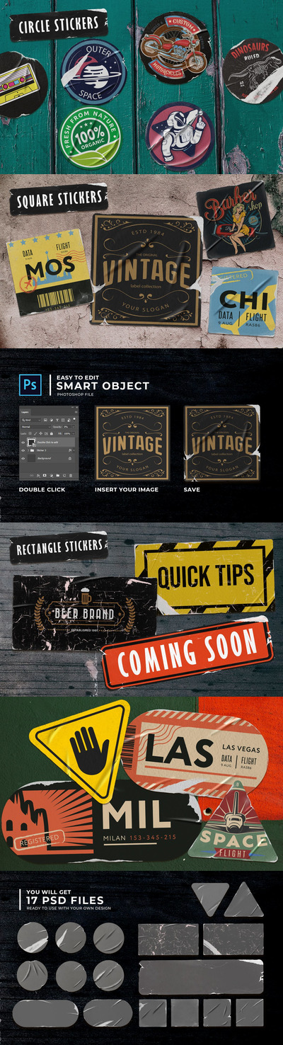 剥离贴纸模型样机（PSD）