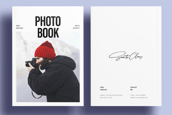 简单的摄影师写真集杂志布局设计模板