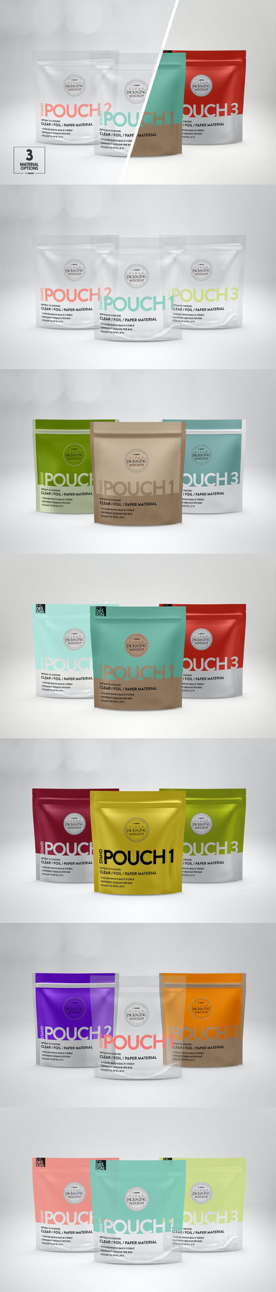 高品质站立式化妆品食品包装设计VI样机展示模型mockups