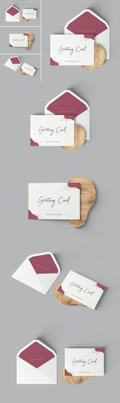 时尚高端好用信封信纸贺卡邀请函房地产VI设计样机展示模型mockups