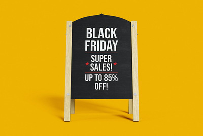 黑色星期五促销打折sale黑板VI样机展示模型mockups