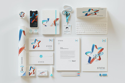 高端时尚专业的固定式企业VI设计样机展示模型mockups