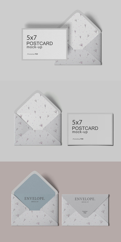 信封 & 明信片 样机模型（PSD）