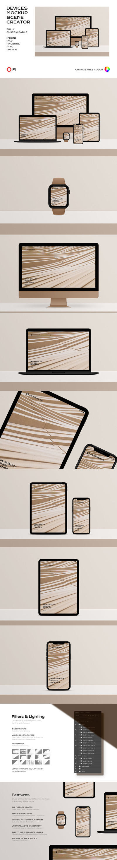 苹果电子设备多屏幕演示样机素材包