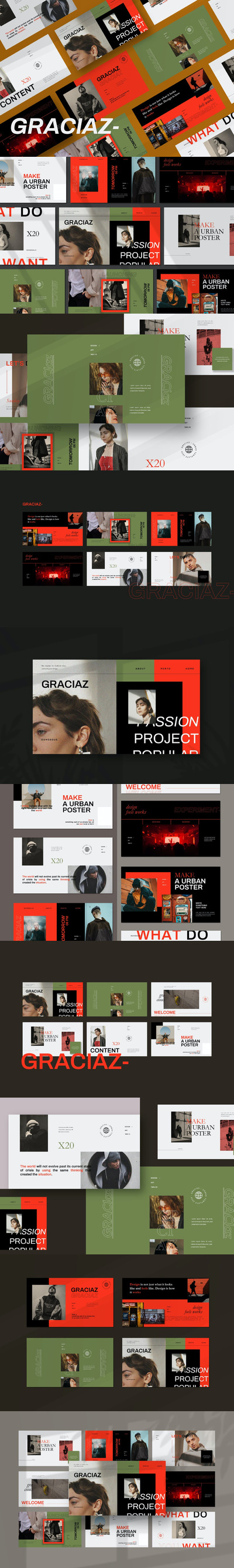 高端专业的高品质城市powerpoint幻灯片演示模板（pptx）