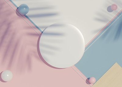 白色圆形展台几何背景[JPG]