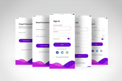 时尚的国际登录注册 UI Kits（SKETCH）