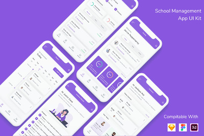 学校管理APP UI套装（FIG,SKETCH,XD）