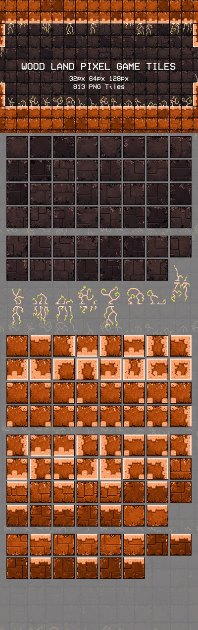 少见的地牢地洞像素游戏风格背景底纹纹理集合-3