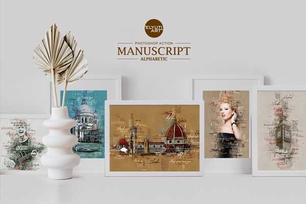 复古风格手稿照片效果Photoshop动作