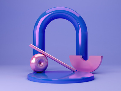 极简创意3D展台场景[JPG]