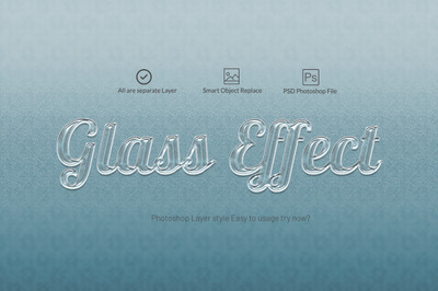 透明玻璃质感文本样式[PSD]