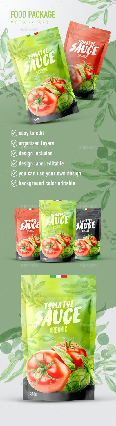 番茄酱食品包装设计样机模板